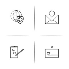 Internet Technologies simple linear icon set.Simple outline icons