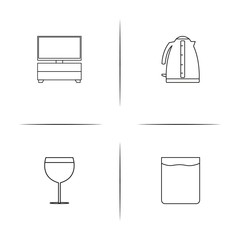 Home Appliances And Equipment simple linear icon set.Simple outline icons
