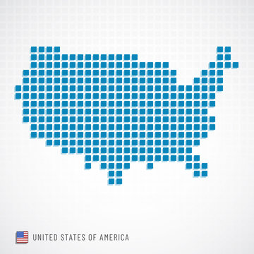 USA map and flag icon