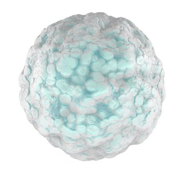 Leucocita, globulo bianco visto al microscopio. Cellula. 3d rendering