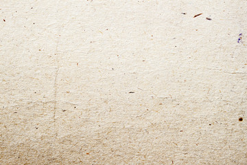 Paper texture organic cardboard background close-up. Grunge vintage ecological paper surface with cellulose, fragments, stubble, nap, hair