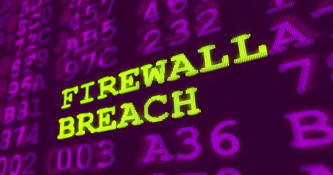 Cyber crime and security buzzwords in ultraviolet. Digital technology concept looped seamless animation. Data savety and computer protection in screen stylized footage.