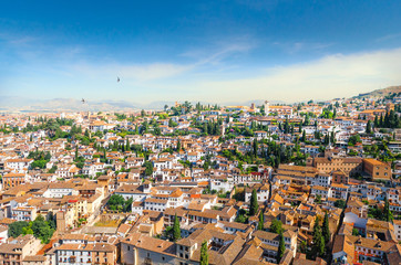 Fototapeta na wymiar View of the historical arabic town Albicin in Granada Spain