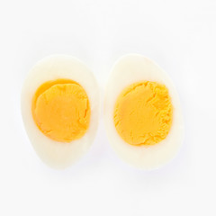 Boiled quail eggs isolated on white background