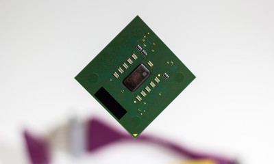 cpu closeup for pc and laptop white background
