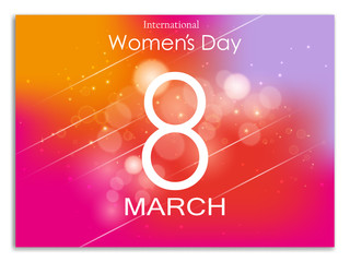 8 March Womens Day sign icon. Holiday symbol. 8 march Icon on blurred background. Vector 8 march