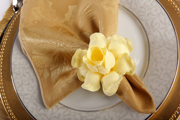 Fabric flower napkin ring