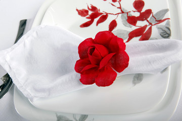 Fabric flower napkin ring