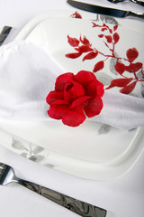 Fabric flower napkin ring