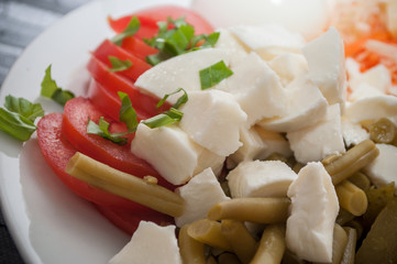 closeup of tomatoes and Mozzarella in salade