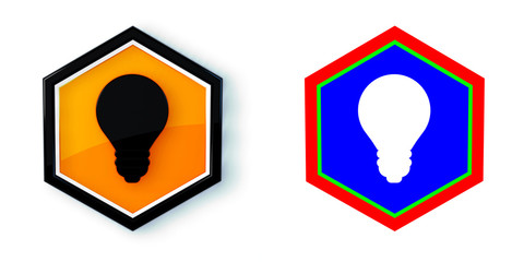 Ikona sześciobok 3D sześciokąt © vempireart