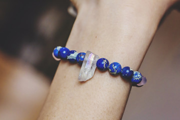 bohemian boho bracelets on female hand
