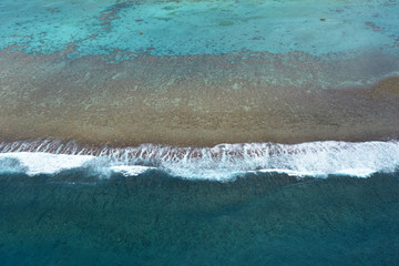 Fototapeta premium Aerial landscape view of Rarotonga coral atoll in the Cook Islands