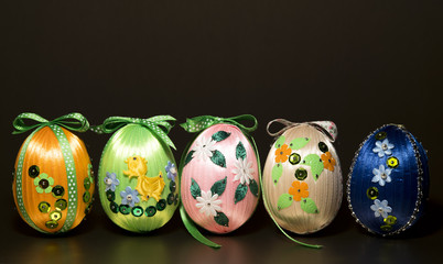 Fototapeta premium Homemade colorful Easter eggs