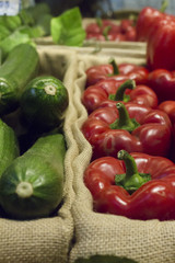 red peppers and zucchini