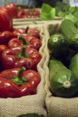 red peppers and zucchini