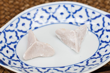 Steamed bongo shape dumplings or Thai dumplings