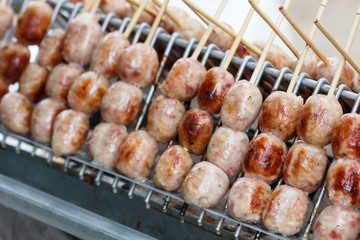 Thai street food, Sausage grilled