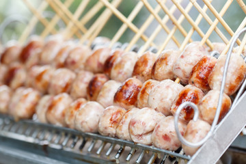 Thai street food, Sausage grilled