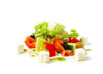 fresh salad isolated on white background food