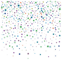 Glitter Vector Falling Stars Pattern. Carnival Festival Confetti Celebration Border. Christmas, New Year, Birthday, Music Firework. Modern Gift Voucher Glitter Vector Falling Stars Pattern.