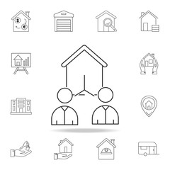 people select home icon. Set of sale real estate element icons. Premium quality graphic design. Signs, outline symbols collection icon for websites, web design, mobile app