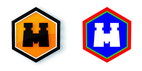 Fototapeta premium Ikona sześciobok 3D sześciokąt