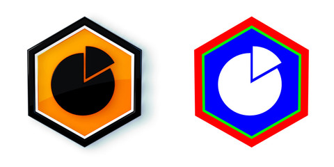 Ikona sześciobok 3D sześciokąt