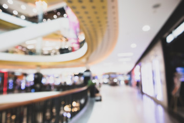 Abstract blur modern shopping mall interior defocused background
