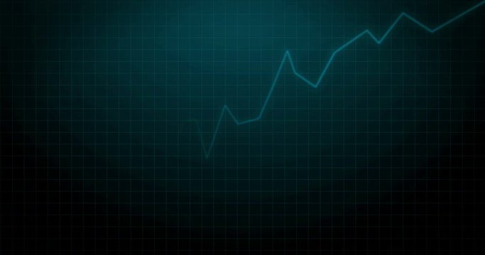 Financial Trade Increase on Dark Blue Chart - Stock Exchange Background Animation Video in 4k Resolution.