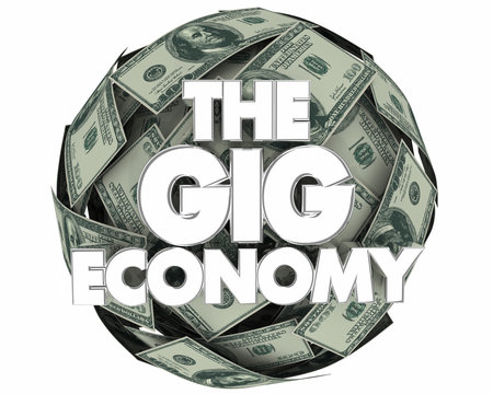 The Gig Economy Money Earn Work Tasks 3d Illustration