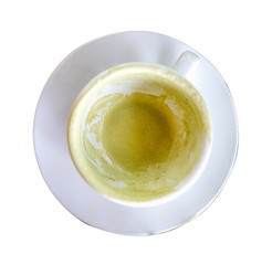 A glass of green tea is eaten at the Topview.