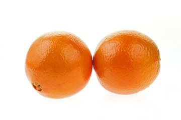 The oranges on a white background
