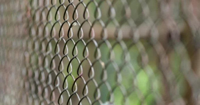 Private property fences. City Urban Fence. Metal protective fence against intruders or invaders