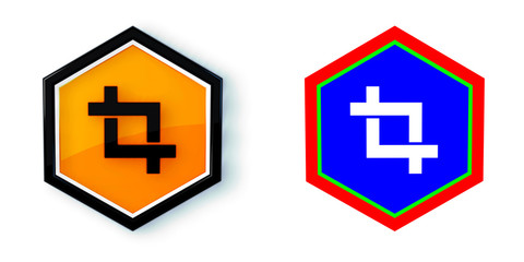 Ikona sześciobok 3D sześciokąt