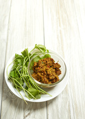 Thai food Pork with yellow curry paste