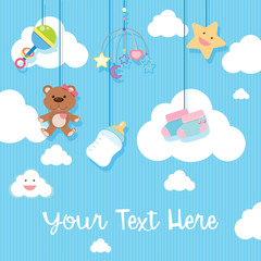 Background design with baby items