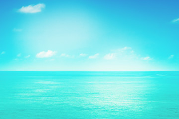 Fototapeta na wymiar Soft focus blue sky and sea fresh ,peaceful summer nature background