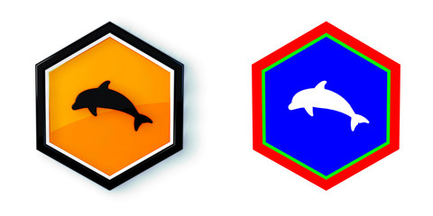 Ikona sześciobok 3D sześciokąt © vempireart