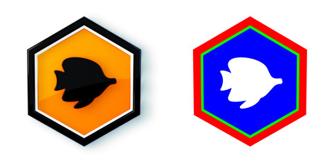 Ikona sześciobok 3D sześciokąt © vempireart