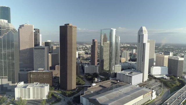 Aerial view of downtown Houston skylin