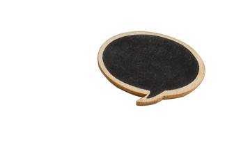 Oval board for the letter chalk on a white background