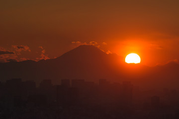 Obraz premium 夕景の富士山