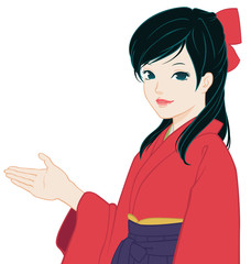 赤い着物の女の子