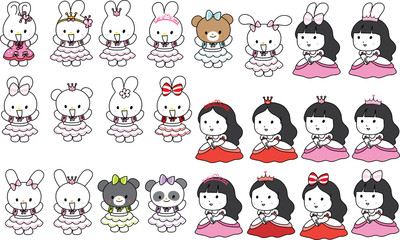 cartoon princess set