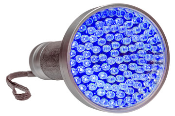 lampe torche à leds, lumière bleue 