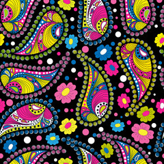 Seamless texture, endless pattern, tribal style ethnic elements paisley . Vector  traditional  ornament 