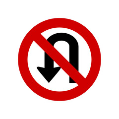 No U turn sign