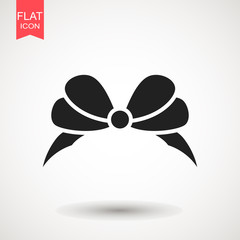 Bow or ribbon icon, vector eps10. Flat vector illustration for web site or mobile app.