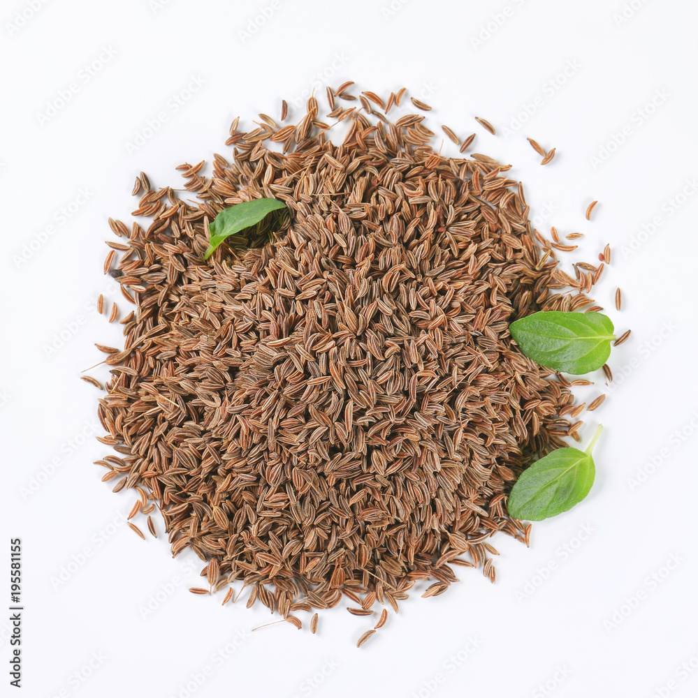 Poster pile of caraway seeds